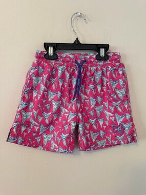 Prodoh Pink Shark Pattern Swim Trunks